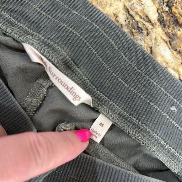 Soft Surroundings Olive Green Elastic Waist Straight Leg Pants Size M - Picture 5 of 10